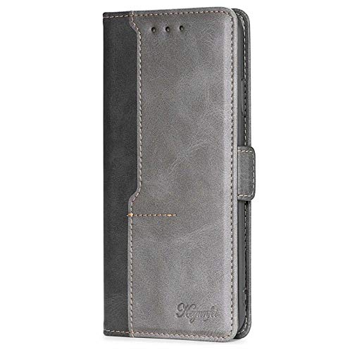 FINEONE Hülle für Oppo A15 HandyHülle, Premium PU/TPU Leder Tasche Magnetverschlüsse Schutzhülle Flip Wallet Klapphülle Case Cover, schwarz von FINEONE