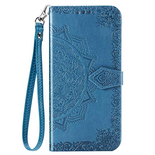 FINEONE Hülle für Xiaomi Redmi Note 8T Flip Wallet Case, Premium PU Leder Tasche Handyhülle, Kartensteckplätzen Schutzhülle Ständer Etui -Blau von FINEONE