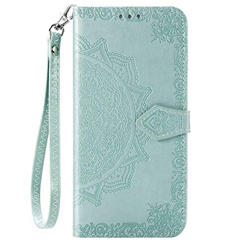 FINEONE Hülle für Xiaomi Redmi Note 8T Flip Wallet Case, Premium PU Leder Tasche Handyhülle, Kartensteckplätzen Schutzhülle Ständer Etui -Grün von FINEONE