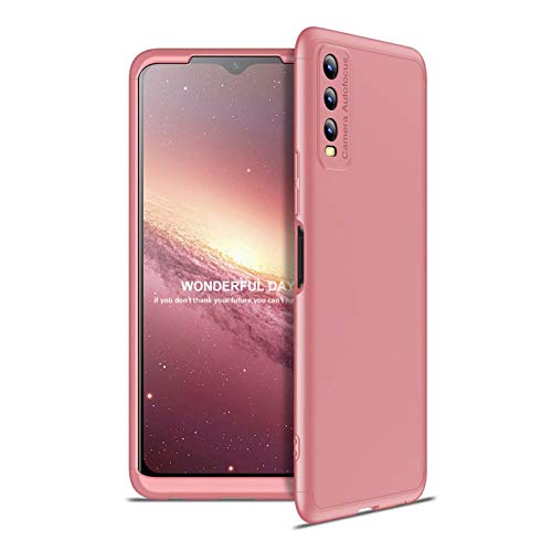 FINEONE Robustes Etui für vivo Y20/vivo Y20s/vivo Y20i Hülle, Schlanke PC Stoßfeste Schutzhülle Dreistufige Spleißen Handyhülle Rüstung Telefonhülle Case Cover, Roségold von FINEONE