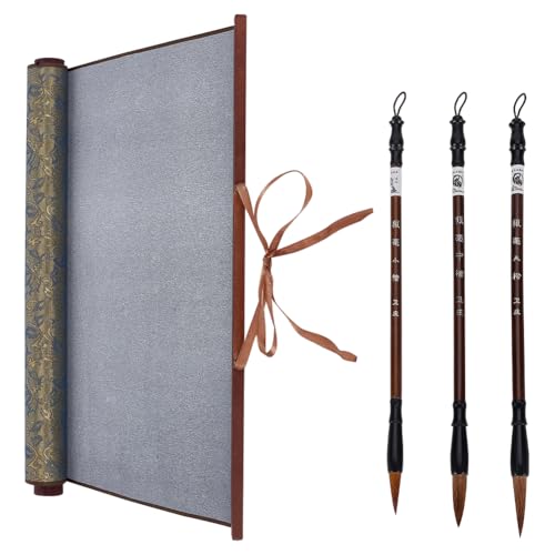 FINGERINSPIRE Chinesisches Kalligraphie Set Ohne Tinte 3 Stück Traditionelle Kalligraphie Schreibpinsel Wiederverwendbares Wasserschreibtuch Schriftrolle Vliesstoff Chinesisches Kalligraphie Tuch von FINGERINSPIRE