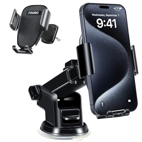 FINIBO Handy Halterung Auto, Handyhalter fürs Auto 3 in 1 Saugnapf & Lüftung, Glasscheibe KFZ Handy Halterung, 360° Drehbar Handyhalterung Auto Kompatibel mit iPh0ne Samsung Huawei Xiaomi usw von FINIBO