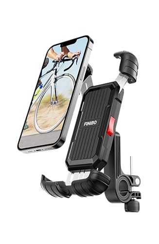 FINIBO Handyhalterung Fahrrad - Handy Halterung Motorrad: 360° Drehbar Handyhalter Fahrrad - Abnehmbare Halterung Handy Fahrrad für iPh0ne 15 14 13 Series, Samsung, Huawei 4,7-7,0 Zoll Smartphone von FINIBO