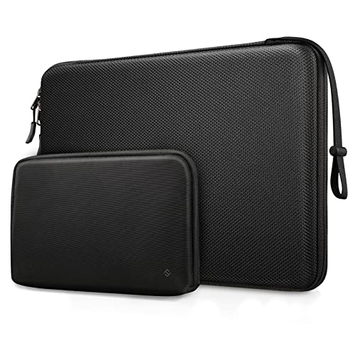 FINPAC Laptop Tasche Hartschalen Schutzhülle für 13,6" MacBook Air 2024-2018 M3/A3113 M2/A2681, 14" MacBook Pro M3/M2/M1 Pro/Max 2023-2021, 13-Zoll MacBook Pro/Air, stoßfest Hülle mit Zubehör Tasche von FINPAC