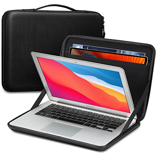 FINPAC Tasche Hülle für 13" MacBook Air M3/A3113 M2/A2681 2024-2018, 14" MacBook Pro 14 M3/M2/M1 2023-2021, MacBook Pro 13 2022-2016, stoßfest Laptoptasche mit Tablet Tasche für 12,9" iPad von FINPAC
