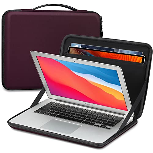 FINPAC Tasche Hülle für 13" MacBook Air M3/A3113 M2/A2681 2024-2018, 14" MacBook Pro 14 M3/M2/M1 2023-2021, MacBook Pro 13 2022-2016, stoßfest Laptoptasche mit Tablet Tasche für 13" iPad Pro/Air von FINPAC