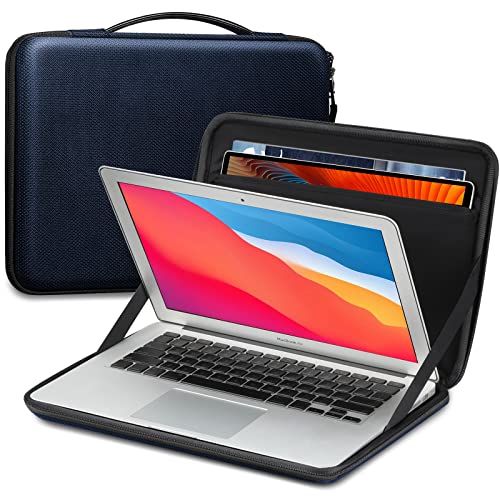 FINPAC Tasche Hülle für MacBook Pro 14 M3/M2/M1 A2992 A2918 A2779 A2442 2023-2021, 13" MacBook Air M2/A2681 2022-2018, MacBook Pro 13 2022-2016, stoßfest Laptoptasche mit Tablet Tasche für 12,9" iPad von FINPAC