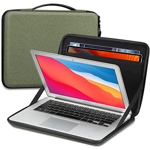 FINPAC Tasche Hülle für 13" MacBook Air M3/A3113 M2/A2681 2024-2018, 14" MacBook Pro 14 M3/M2/M1 2023-2021, MacBook Pro 13 2022-2016, stoßfest Laptoptasche mit Tablet Tasche für 13" iPad Pro/Air von FINPAC
