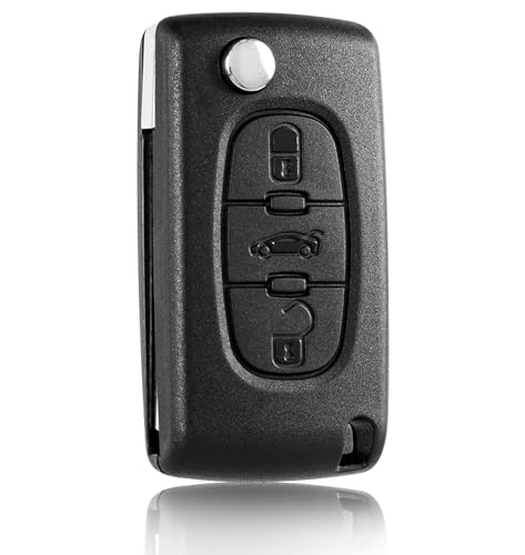 3-Tasten Gehäuse der Fernbedienung Typ Messer für Peugeot 207 308 407 607 807 und Citroen C2 C3 C4 C5 C6 C8 DS3 DS4 - Auto Schlüsselgehäuse, Pilot Autoschlüssel (Befestigung-Gehäuse) von FINTERRY