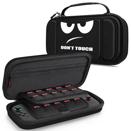 FINTIE Tasche für Nintendo Switch 2(2025 Modell) - Tragetasche Aufbewahrungstasche Hülle Case mit 20 Spielkartenhaltern und Haltegurt für Nintendo Switch Konsole und Zubehör, *Don't Touch von FINTIE