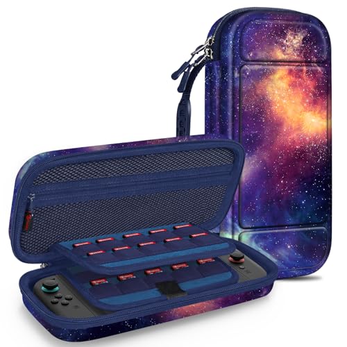 FINTIE Tasche für Nintendo Switch 2(2025 Modell) - Tragetasche Aufbewahrungstasche Hülle Case mit 20 Spielkartenhaltern und Haltegurt für Nintendo Switch Konsole und Zubehör, Die Galaxie von FINTIE