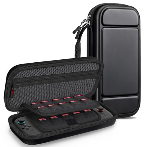 FINTIE Tasche für Nintendo Switch 2(2025 Modell) - Tragetasche Aufbewahrungstasche Hülle Case mit 20 Spielkartenhaltern und Haltegurt für Nintendo Switch Konsole und Zubehör, Schwarz von FINTIE