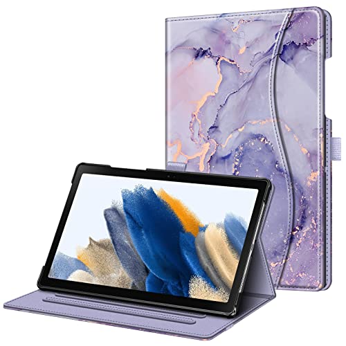 Fintie Hülle für Samsung Galaxy Tab A8 10.5 Zoll 2022/2021 SM-X200/X205/X207, Multi-Winkel Folio Schutzhülle Dokumentschlitze und Auto Schlaf/Wach Funktion, Lila Marmor Fintie Hülle für Samsung Galaxy Tab A8 10.5 Zoll 2022/2021 SM-X200/X205/X207, Multi-Winkel Folio Schutzhülle Dokumentschlitze und Auto Schlaf/Wach Funktion, Lila Marmor von FINTIE