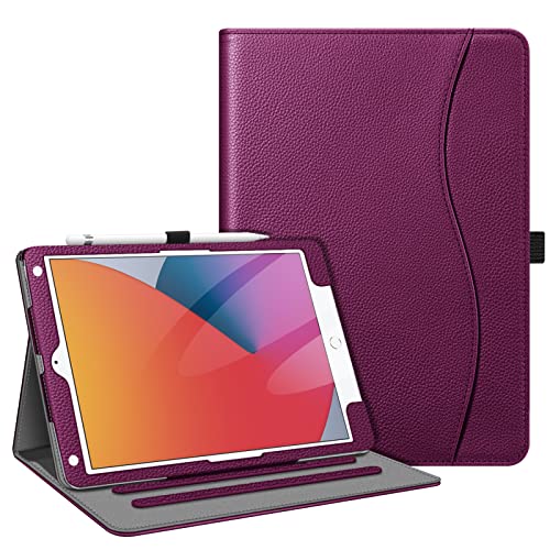 Fintie Hülle für iPad 9. Generation 2021/8. Gen 2020/7. Gen 2019 10.2 Zoll, [Eckenschutz] Multi-Winkel Betrachtung Folio Stand Schutzhülle mit Dokumentschlitze, Auto Sleep/Wake, Lila von FINTIE