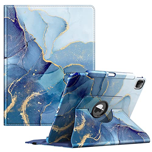 Fintie Hülle für iPad Pro 12.9 Zoll 6.Generation 2022/iPad Pro 12.9 2021/2020/2018 mit Stifthalter - Schutzhülle Cover mit 360 Grad drehbarem Ständer und Auto Schlaf/Wach Funktion, Ozean Marmor Fintie Hülle für iPad Pro 12.9 Zoll 6.Generation 2022/iPad Pro 12.9 2021/2020/2018 mit Stifthalter - Schutzhülle Cover mit 360 Grad drehbarem Ständer und Auto Schlaf/Wach Funktion, Ozean Marmor von FINTIE
