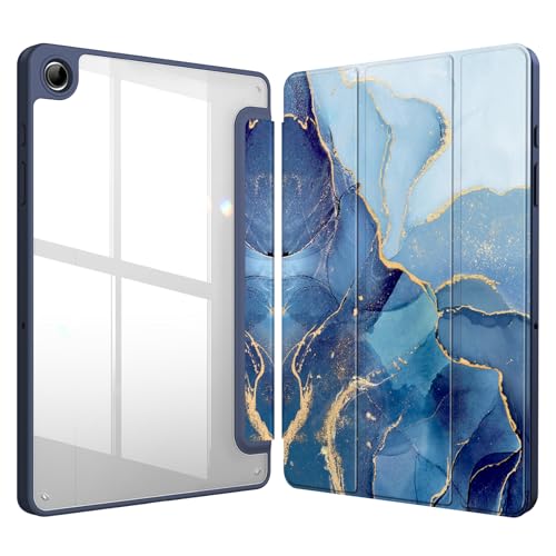 Fintie Hybrid-Hülle für Samsung Galaxy Tab A9 Plus/A9+ 5G 27,9 cm (11 Zoll) (2023 Modell, SM-X210/X216/X218), stoßfeste Hülle mit transparenter Rückseite, Auto-Wake/Sleep, Ozean-Marmoreffekt von FINTIE