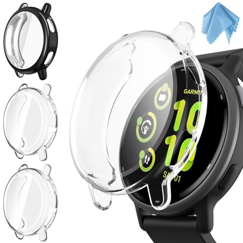 Fintie Schutzhülle Kompatibel mit Garmin Vivoactive 5, [3 Stück] Weiche TPU Displayschutz Schutz Gehäuse Abdeckung von FINTIE