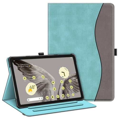 Fintie Schutzhülle für Google Pixel Tablet 27,9 cm (11 Zoll), Version 2023, Multi-Winkel-Ansicht, schützende Standhülle mit Tasche und Stifthalter, kompatibel mit Lade-Lautsprecher-Dock, Türkis von FINTIE