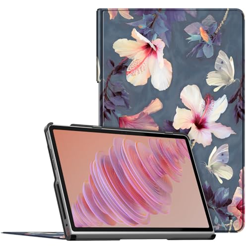 Fintie Schutzhülle für Lenovo Tab Plus 29,2 cm (11,5 Zoll) Tablet (TB351FU) 2024, leichte, schlanke Schutzhülle mit Standfunktion, automatischer Schlaf-/Wachmodus, Blühender Hibiskus von FINTIE