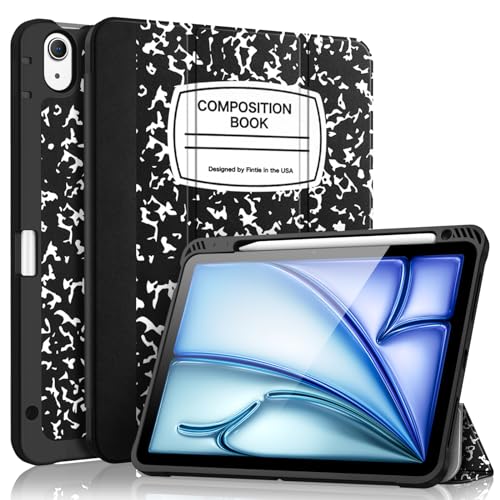 Fintie SlimShell Hülle für iPad Air 5th Generation (2022) / 4th Generation (2020) 10.9 Zoll - Flexible Soft TPU Stand Back Cover mit Stifthalter, Auto Sleep/Wake, Composition Book von FINTIE