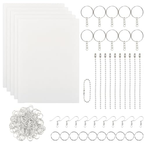Schrumpfschläuche 20 Stück Schrumpffolien-Set Schlüsselanhänger Schrumpfpapier Matt Transparentes Schrumpfplastik für DIY Kreatives Handwerk von FINZOO