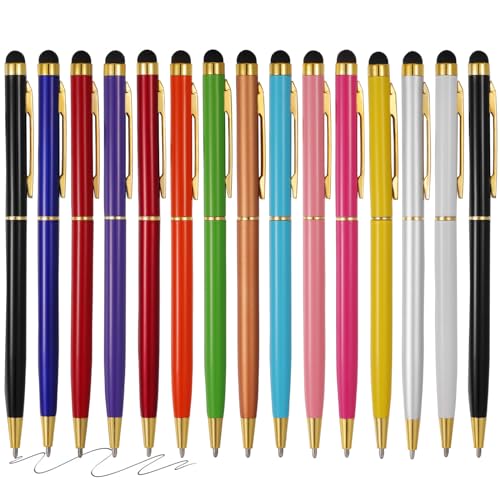 FIRCRE Stylus-Stifte für Touchscreens, kompatibel mit Handys, Tablets, Kindle und Kugelschreibern mit schwarzer Tinte, 2-in-1-Stylisten, Roségold, 15 Stück FIRCRE Stylus-Stifte für Touchscreens, kompatibel mit Handys, Tablets, Kindle und Kugelschreibern mit schwarzer Tinte, 2-in-1-Stylisten, Roségold, 15 Stück von FIRCRE