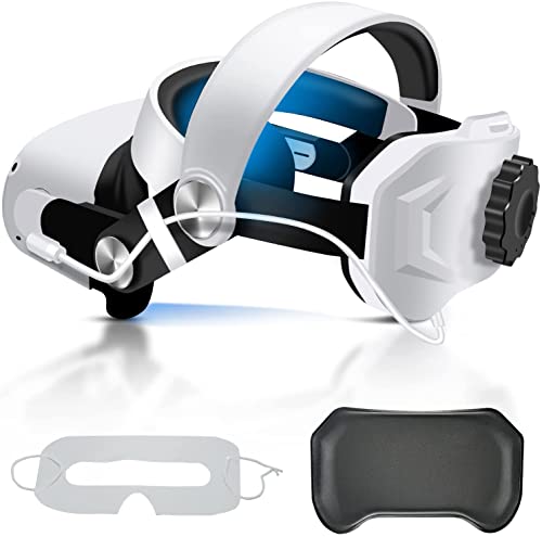 FIRE Bull Einstellbares VR-Stirnband, Wiederaufladbares VR-Ersatz-Stirnband und Kompatible Kopfstütze Können Druck Reduzieren und VR-Komfort Verbessern, Anwendbar auf Oculus Quest 2 von FIRE BULL