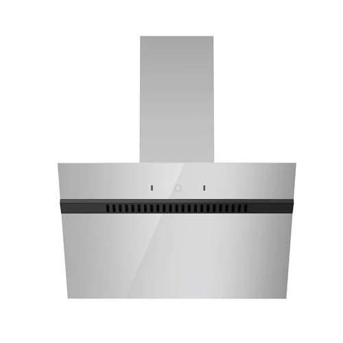 FIREGAS Dunstabzugshaube 60 cm, A+++ energieeffizient bürstenloser Motor Abluft/Umluft 684 m³/h Sicherheitsglas,Grau von FIREGAS