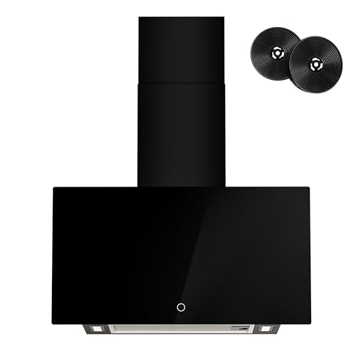 FIREGAS Dunstabzugshaube 60cm mit bürstenlosem DC Motor,Umluft oder Abluftbetrieb,Kopffreihaube m. 3 Leistungsstufen, inkl.5-lagiger Aluminium und Aktivkohlefilter von FIREGAS