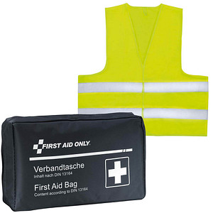 FIRST AID ONLY Erste-Hilfe-Tasche mit Warnweste DIN 13167 schwarz von FIRST AID ONLY