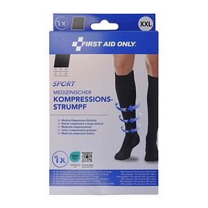 FIRST AID ONLY Kompressionsstrümpfe, geschlossene Spitze SPORT schwarz Größe XXL 1 St. von FIRST AID ONLY