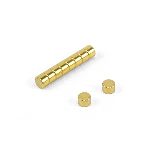 N42 Gold Plattierter Neodym - Magnet Für Magnettherapie und Schmerzlinderung - 3mm Durchmesser x 2mm Dicke - 100 Packung von 100 von FIRST4MAGNETS