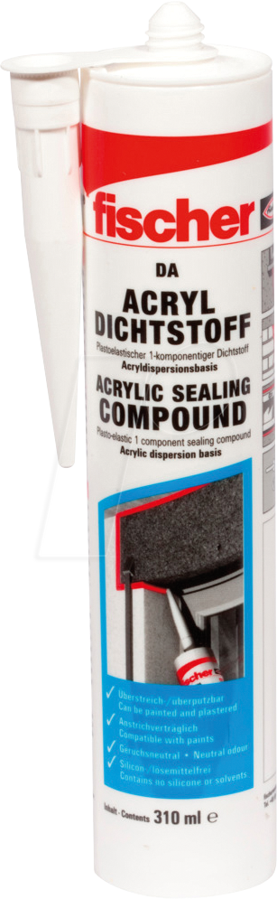 FD 053111 - Acryldichtstoff DA 310 grau, 310 ml von FISCHER BEFESTIGUNGSSYSTEME