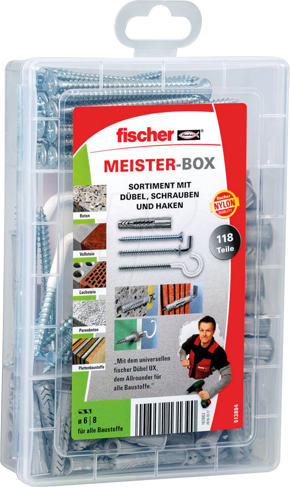 FD 513894 - Meister-Box UX + Schrauben + Haken, 118-teilig von FISCHER BEFESTIGUNGSSYSTEME