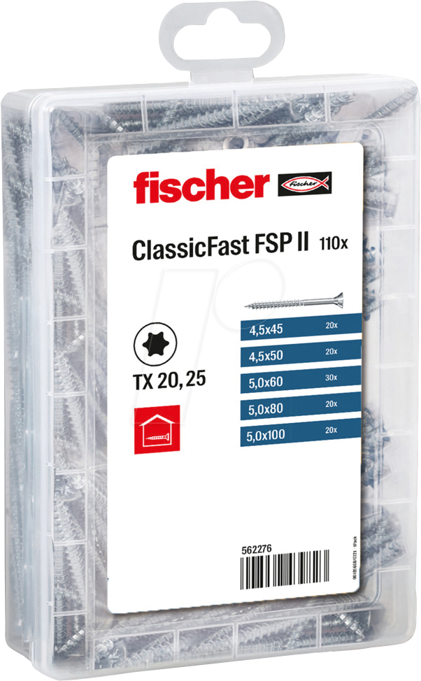 FD 562276 - Spanplattenschrauben, 4,5 - 5, TX, 110-teilig von FISCHER BEFESTIGUNGSSYSTEME