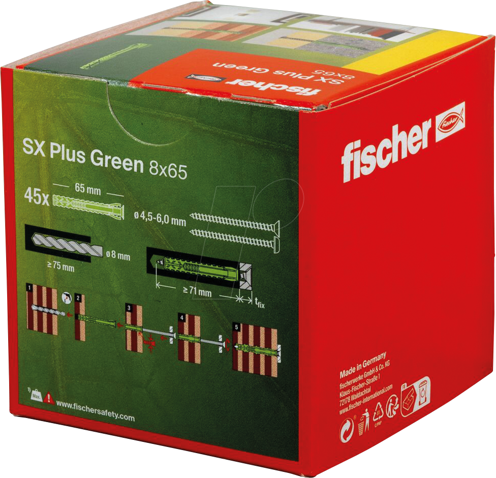 FD 567810 - Dübel SX Plus Green 8x65, 45-teilig von FISCHER BEFESTIGUNGSSYSTEME