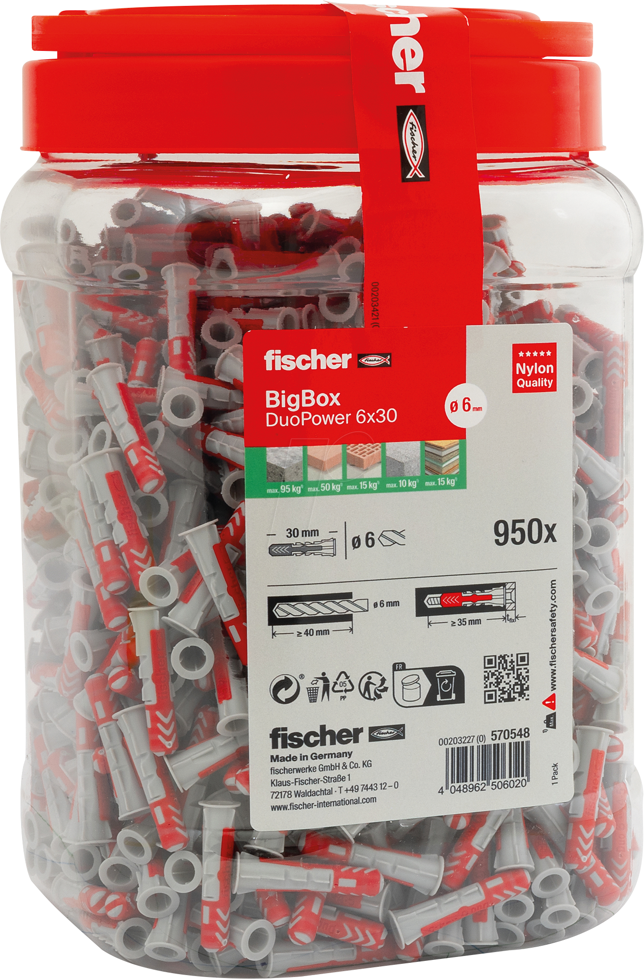 FD 570548 - DuoPower 6x30 BigBox, 950 Stück FD 570548 - DuoPower 6x30 BigBox, 950 Stück von FISCHER BEFESTIGUNGSSYSTEME
