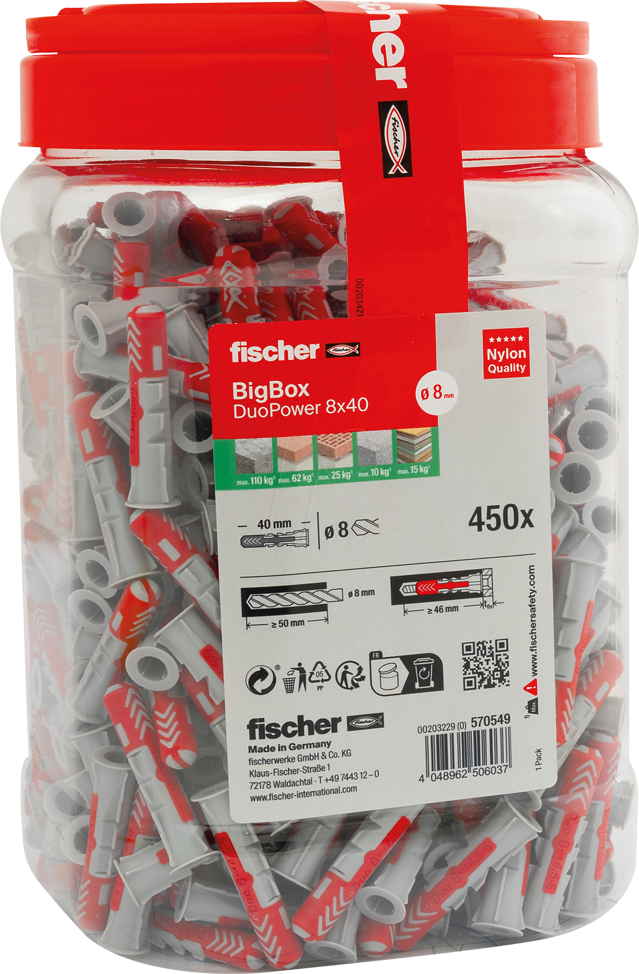 FD 570549 - DuoPower 8x40 BigBox, 450 Stück FD 570549 - DuoPower 8x40 BigBox, 450 Stück von FISCHER BEFESTIGUNGSSYSTEME