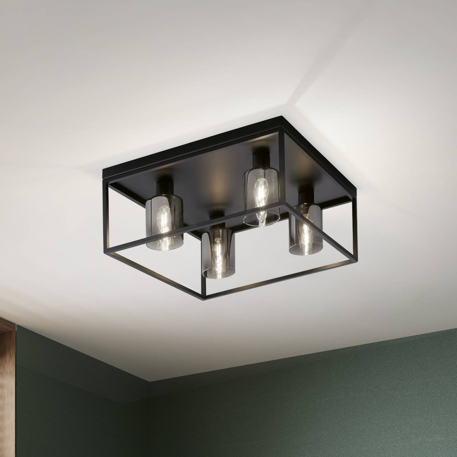 Deckenlampe Iska mit Rahmen, vierflammig Deckenlampe Iska mit Rahmen, vierflammig von FISCHER & HONSEL