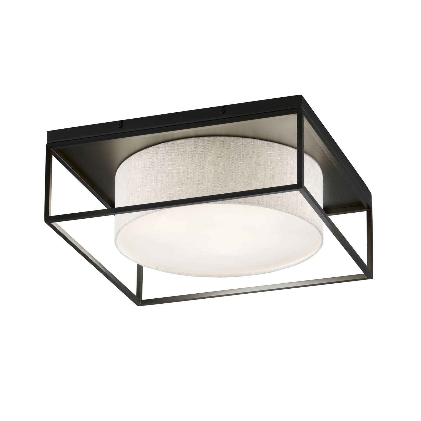 Deckenleuchte Carre 60x60cm Stoffschirm weiß Deckenleuchte Carre 60x60cm Stoffschirm weiß von FISCHER & HONSEL