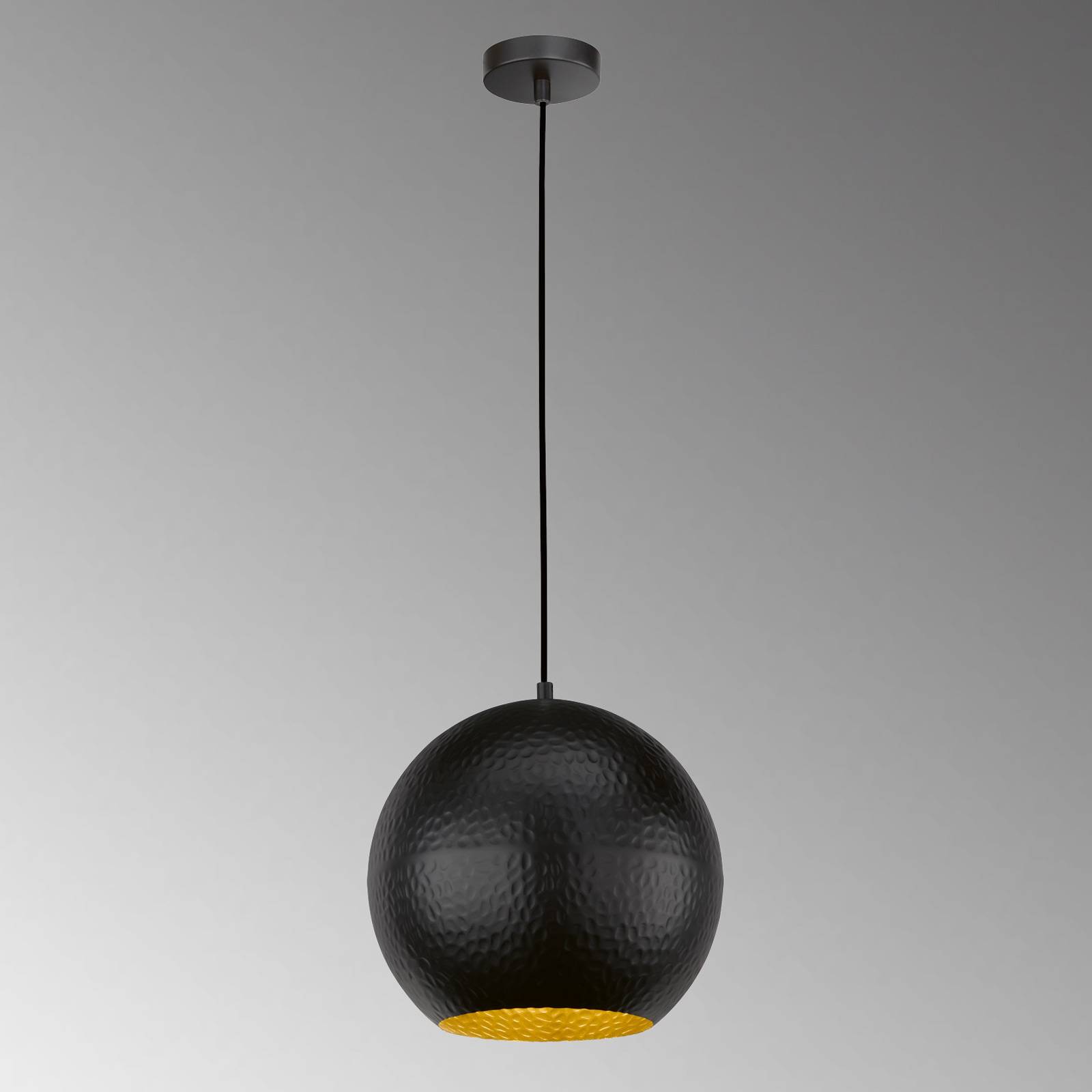 Hängeleuchte Mylon, schwarz/gold, kugelförmig Hängeleuchte Mylon, schwarz/gold, kugelförmig von FISCHER & HONSEL