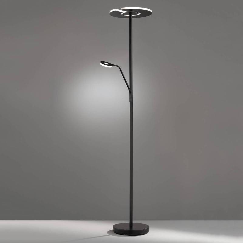 LED-Stehleuchte Dent, schwarz, 180 cm, CCT, 2-flammig von FISCHER & HONSEL