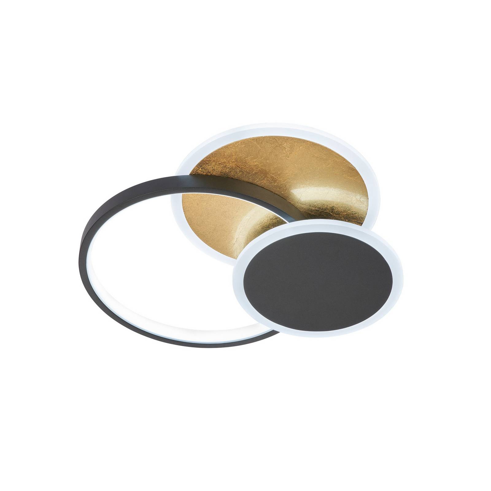 LED-Deckenlampe Tomo, schwarz/gold, 40 cm, Metall Remote CCT LED-Deckenlampe Tomo, schwarz/gold, 40 cm, Metall Remote CCT von FISCHER & HONSEL
