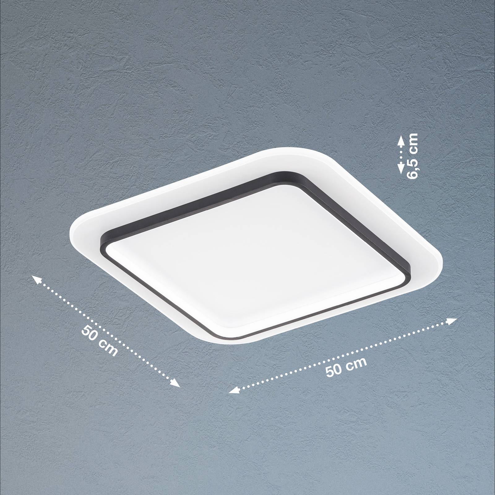 LED-Deckenleuchte Blithe, 50x50cm Quadrat von FISCHER & HONSEL