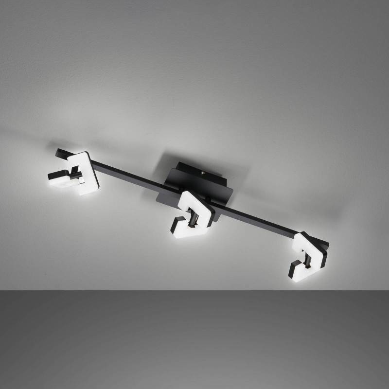 LED-Deckenleuchte Ray, 60 cm, 3-flammig, schwarz, Metall von FISCHER & HONSEL