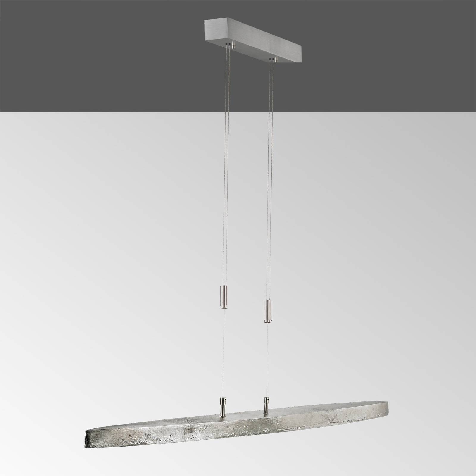 LED-Hängeleuchte Colmar, CCT, nickel, Länge 106 cm von FISCHER & HONSEL