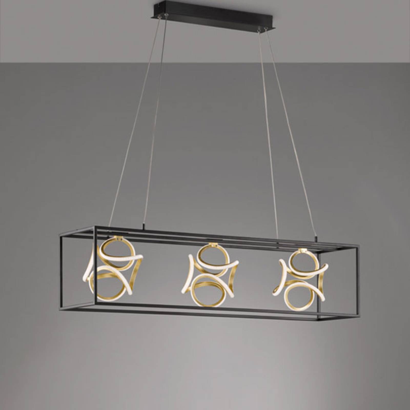 LED-Hängeleuchte Gesa mit Metallkäfig, dreiflammig LED-Hängeleuchte Gesa mit Metallkäfig, dreiflammig von FISCHER & HONSEL