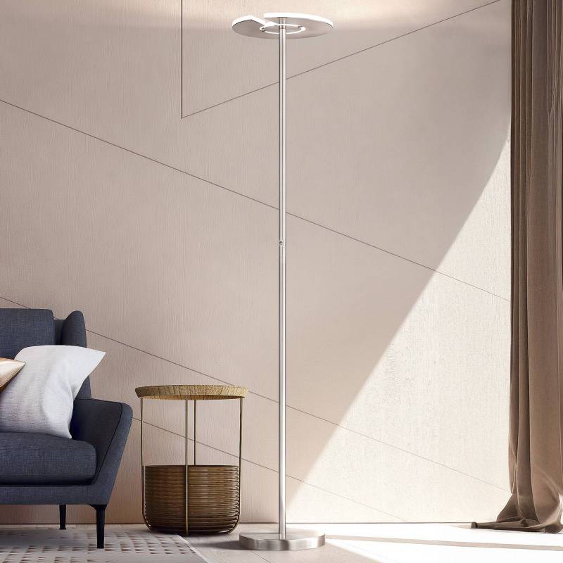 LED-Stehleuchte Dent, nickel matt/chrom, 180 cm, CCT, 1-flg. von FISCHER & HONSEL