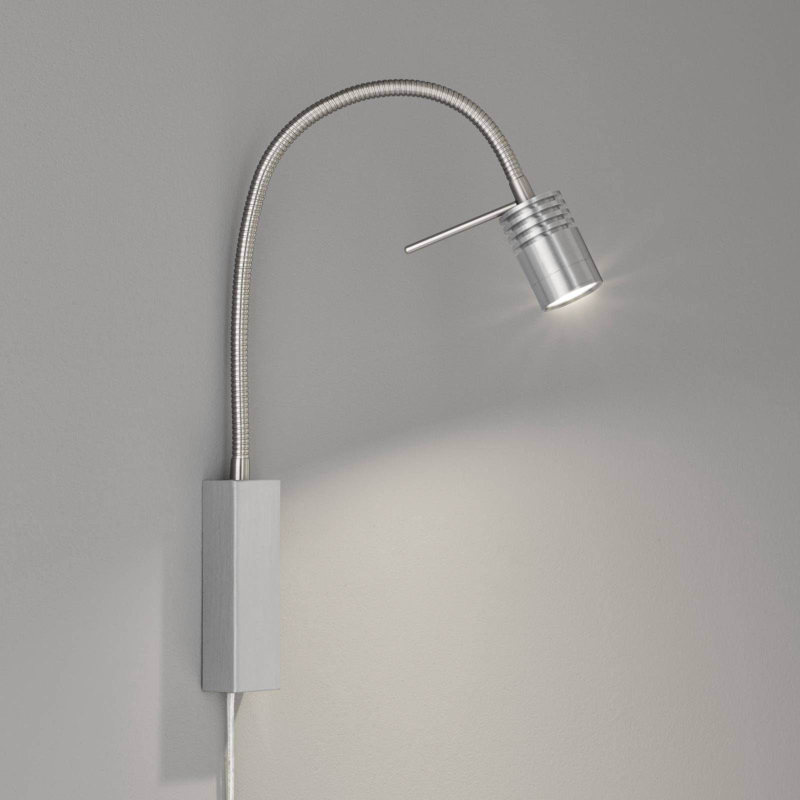 LED-Wandlampe River Flexarm, Schirm Metall gerillt von FISCHER & HONSEL