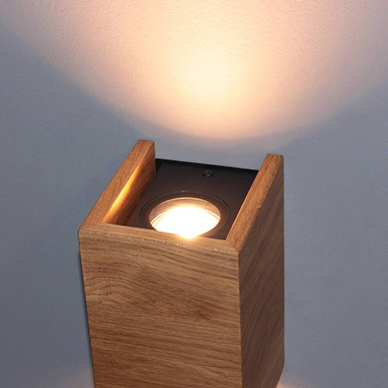 LED-Wandleuchte Shine-Wood eiche 2xGU10 10x18cm von FISCHER & HONSEL